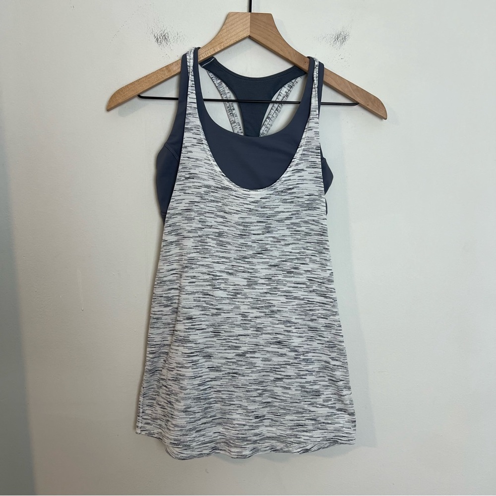 LULULEMON- Twist & Toil Tank Tiger Space Dye Black White Nebula Training Running - Picture 4 of 8